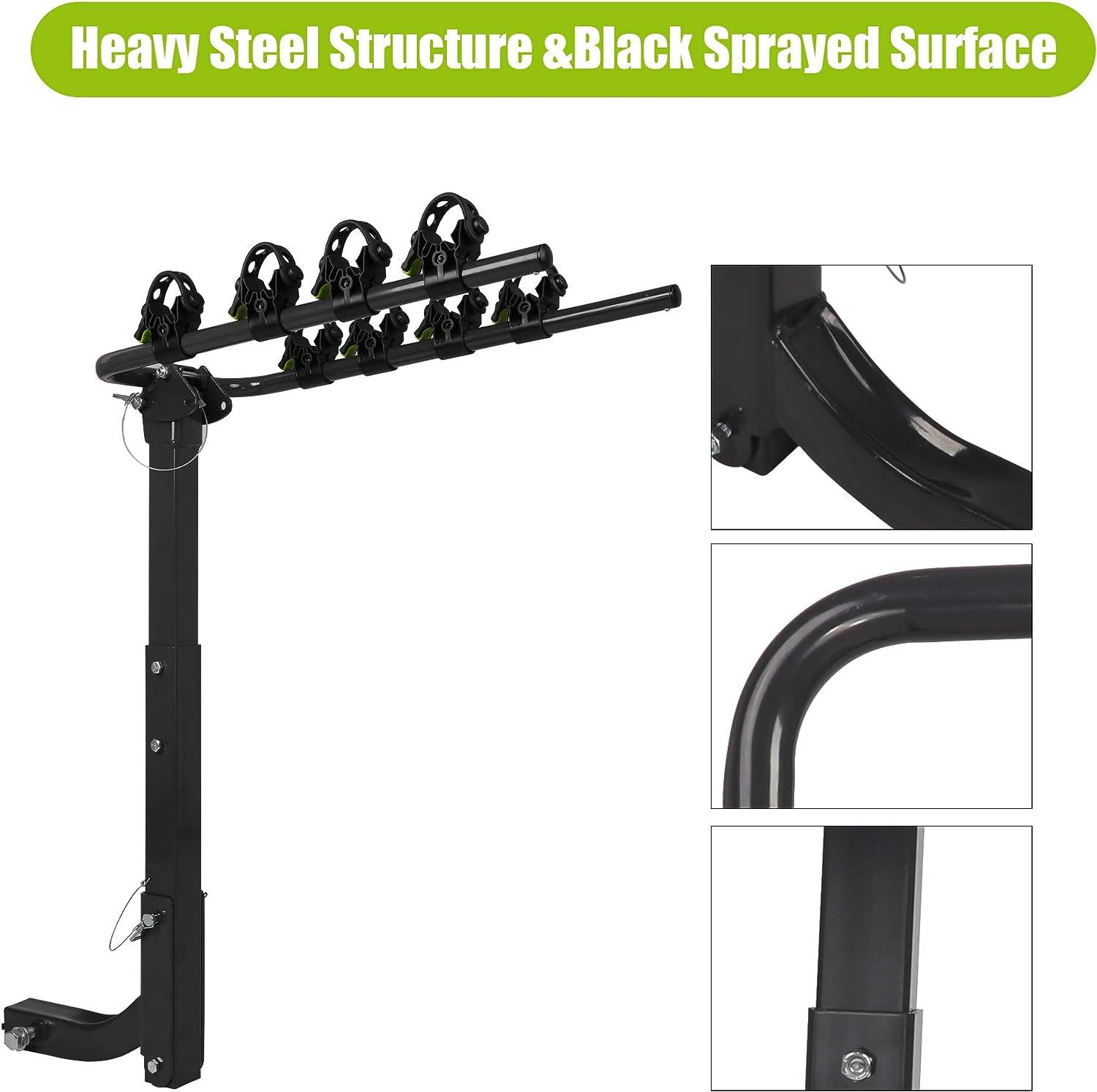 LUCKYERMORE Hitch Bike Rack for 4 Bikes Foldable Bicycle Carrier for Car with 2" Hitch Receiver