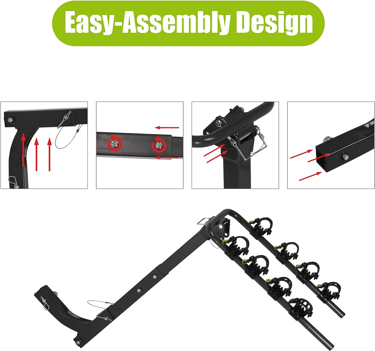 Hitch Bike Rack for 4 Bikes Foldable Bicycle Carrier for Car with 2" Hitch Receiver