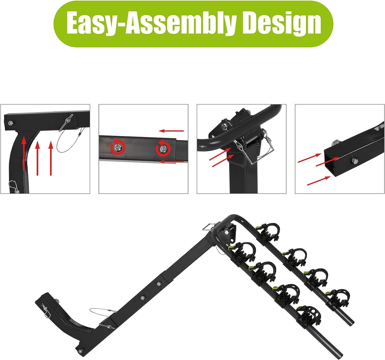 LUCKYERMORE Hitch Bike Rack for 4 Bikes Foldable Bicycle Carrier for Car with 2" Hitch Receiver