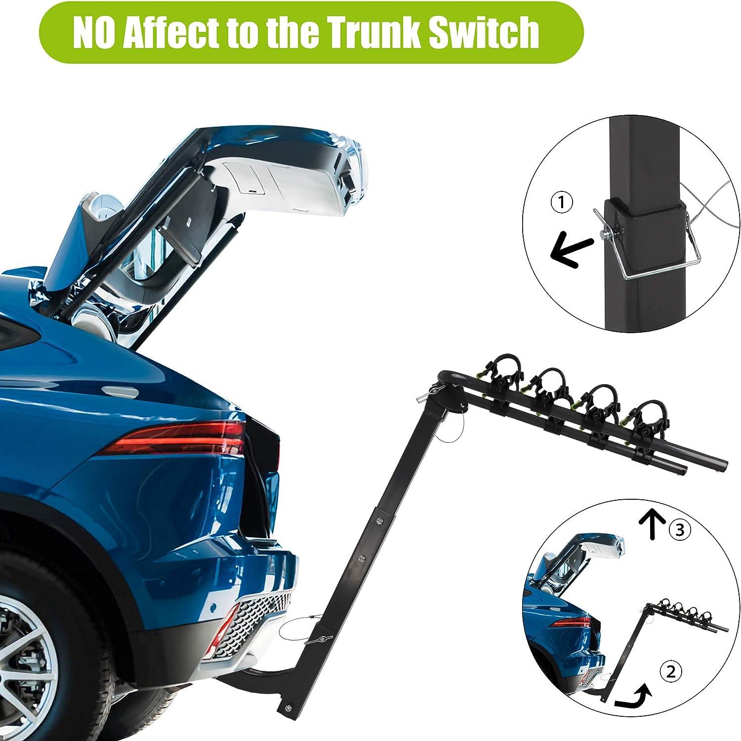 LUCKYERMORE Hitch Bike Rack for 4 Bikes Foldable Bicycle Carrier for Car with 2" Hitch Receiver