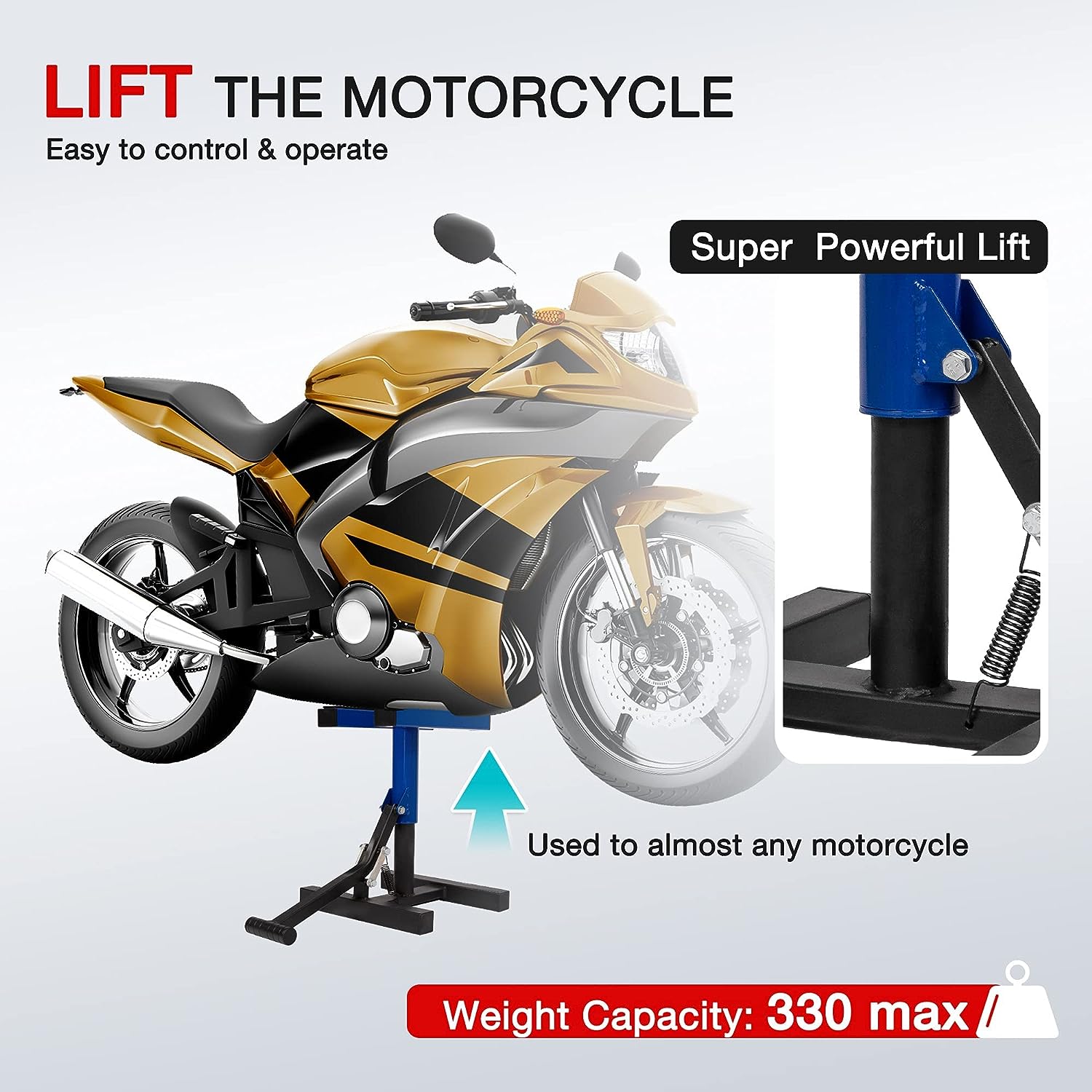 Height Adjustable Lifting Stand Motorcycle Dirt Bike Lift Repair Stand