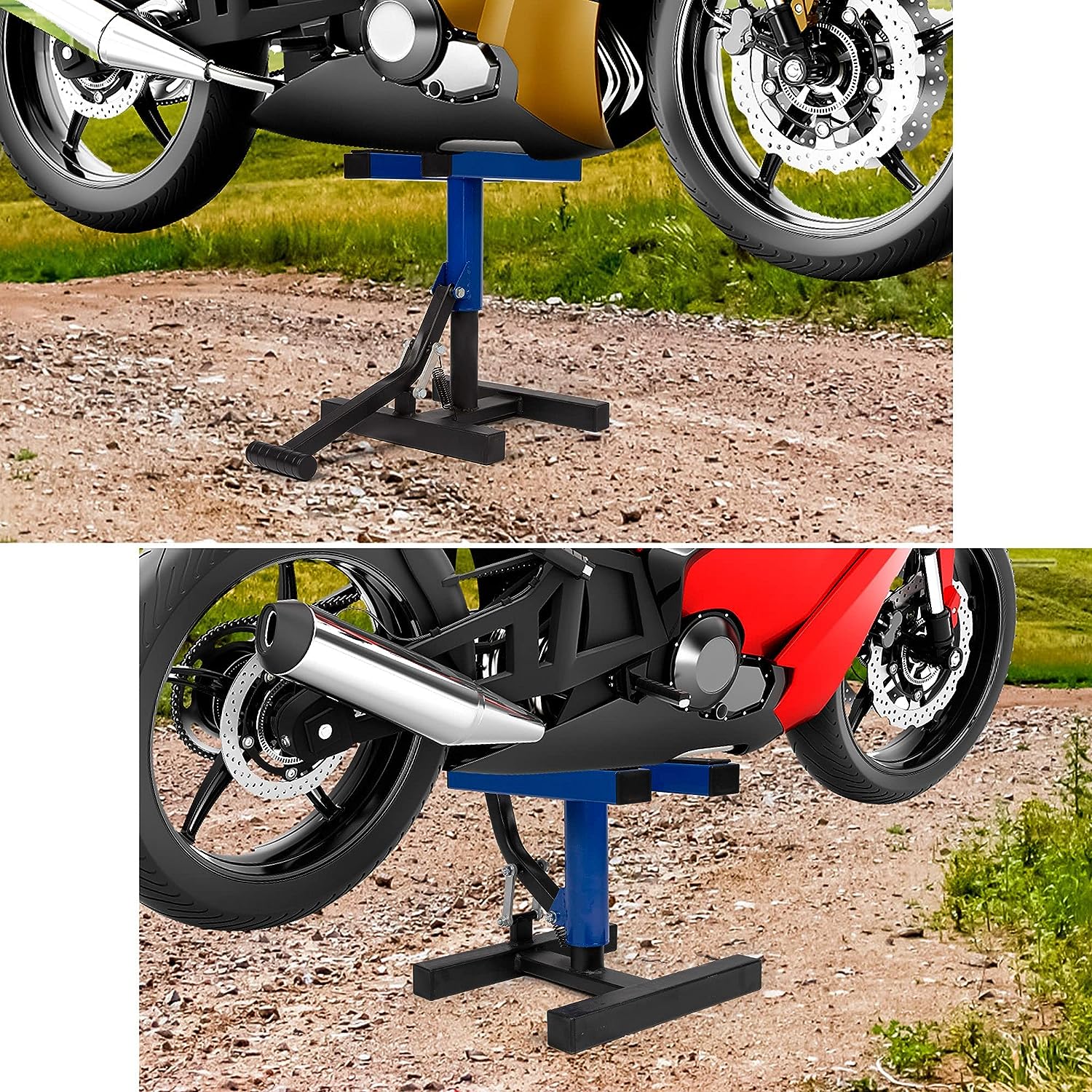 Height Adjustable Lifting Stand Motorcycle Dirt Bike Lift Repair Stand