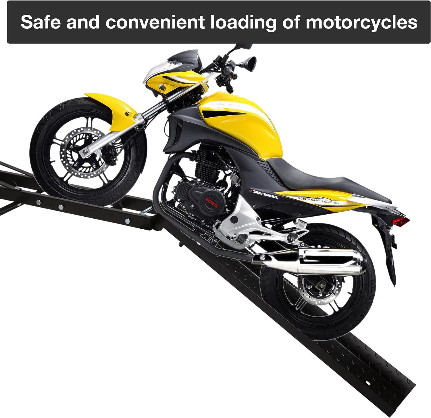 Hitch Mount Dirt Bike Carrier Rack Motorcycle Carrier with Loading Ramp and 2" Hitch Receiver