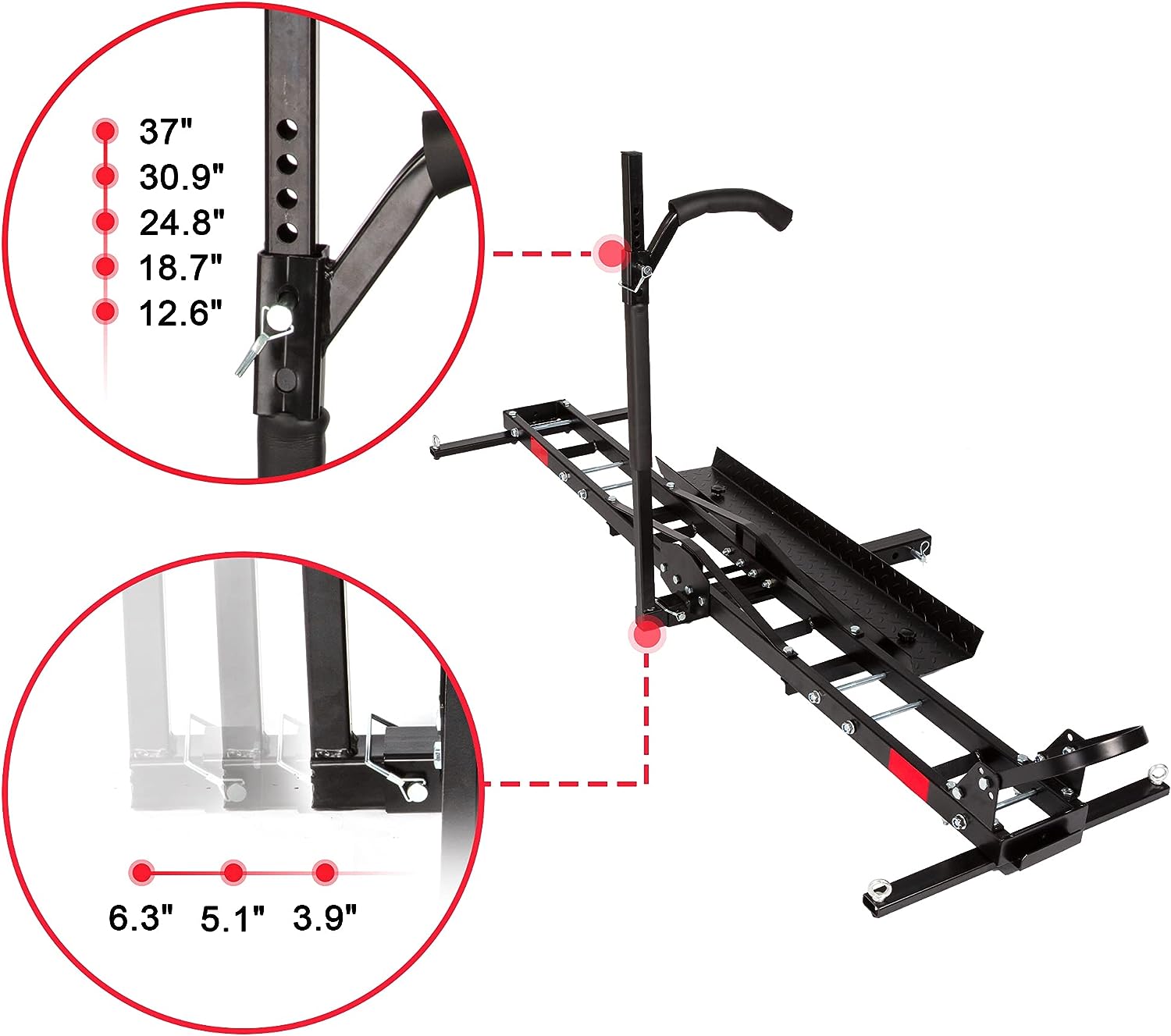 Hitch Mount Dirt Bike Carrier Rack Motorcycle Carrier with Loading Ramp and 2" Hitch Receiver