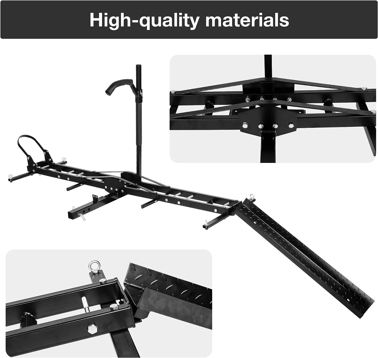 Hitch Mount Dirt Bike Carrier Rack Motorcycle Carrier with Loading Ramp and 2" Hitch Receiver