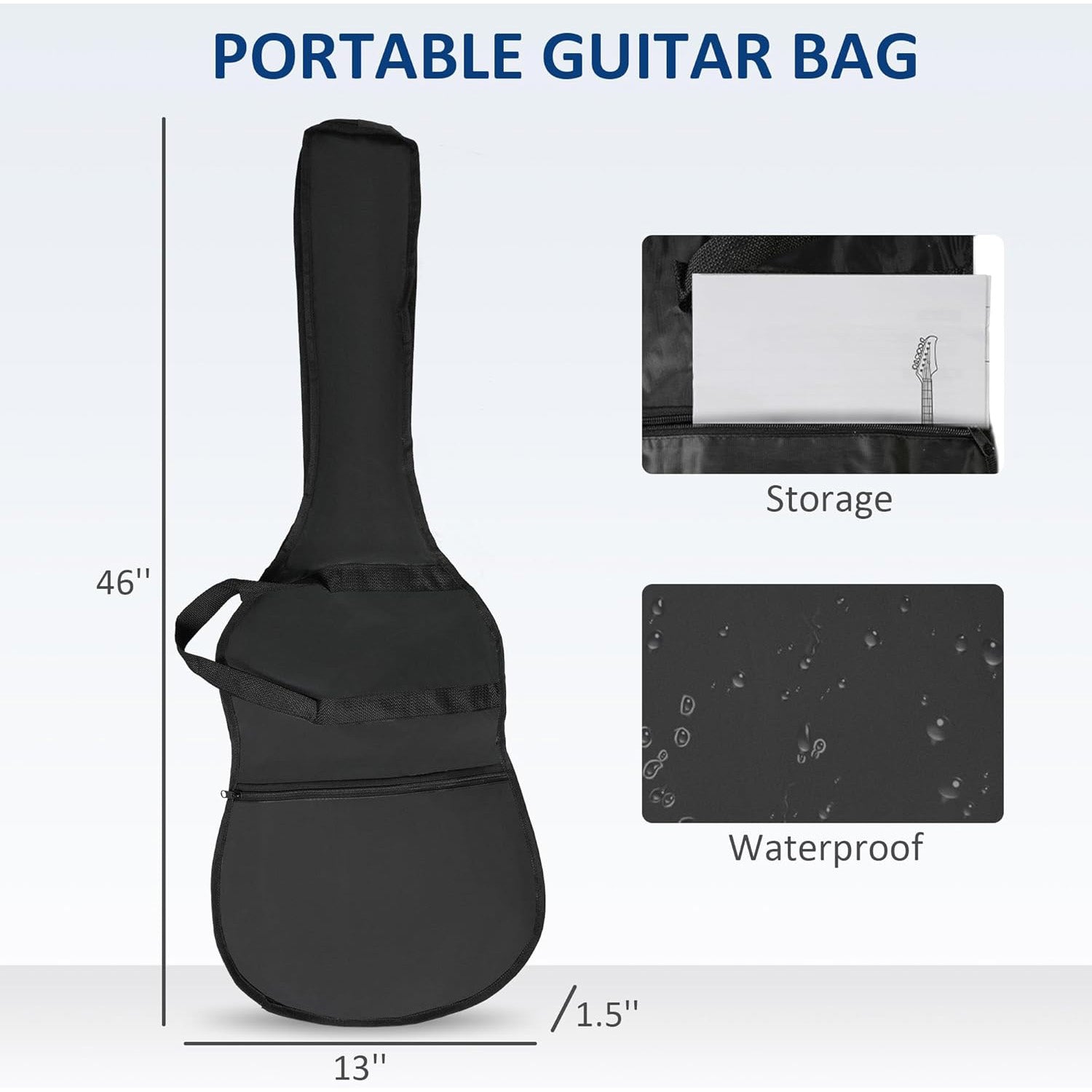 46" Full Size Electric Bass Guitar Kit PB style for Beginners with Amplifier, Blue and White - Luckyermore