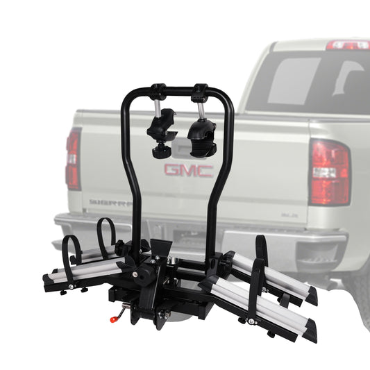 Hitch Bike Rack for 2 Bikes Foldable Platform Style Bicycle Car Racks with Adjustable Arms