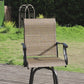 Set of 2 Patio Swivel Bar Stools Outdoor Bar Height Patio Stools Bar Chairs with High Back and Armrest