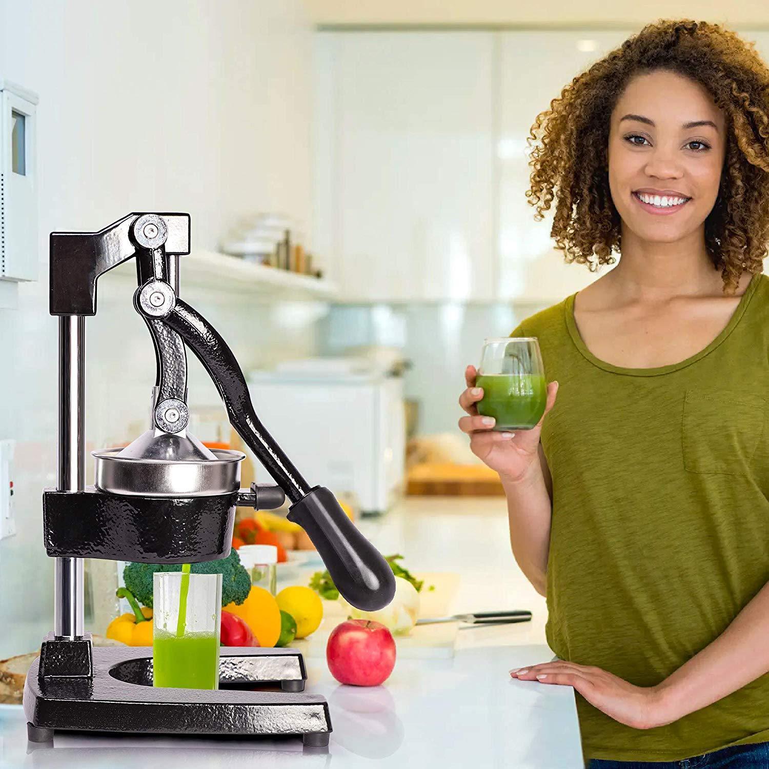 Manual Citrus Juicers, Professional Hand Press Orange Lemon Citrus Squeezer, Black - Luckyermore