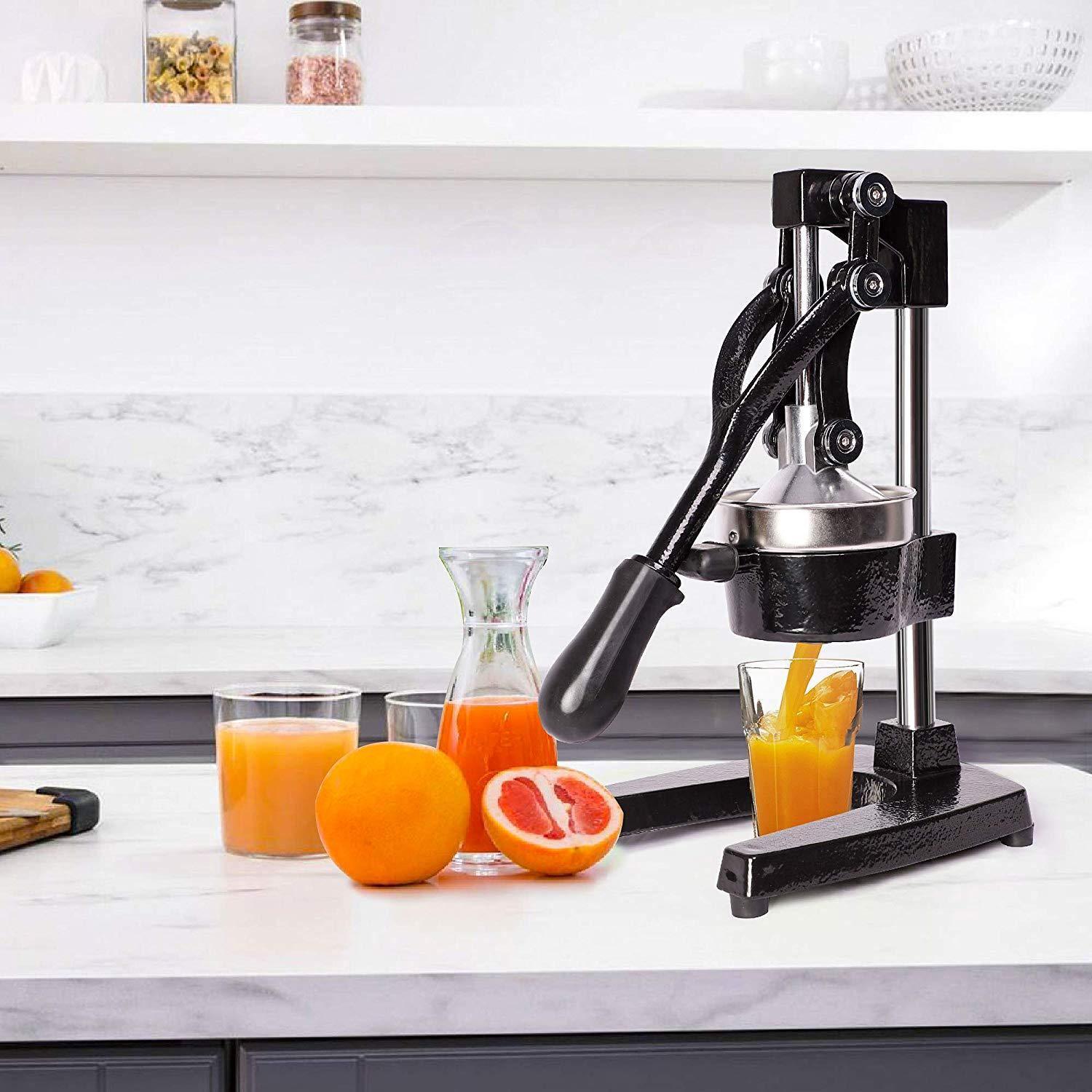Manual Citrus Juicers, Professional Hand Press Orange Lemon Citrus Squeezer, Black - Luckyermore
