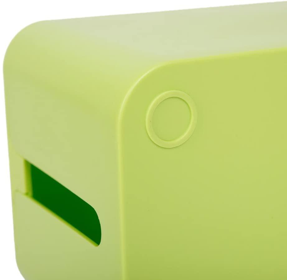 Plastic Cable Storage Socket Wire Box Management for Home Office 12.6x6.3x5.1Inches Medium Color Green