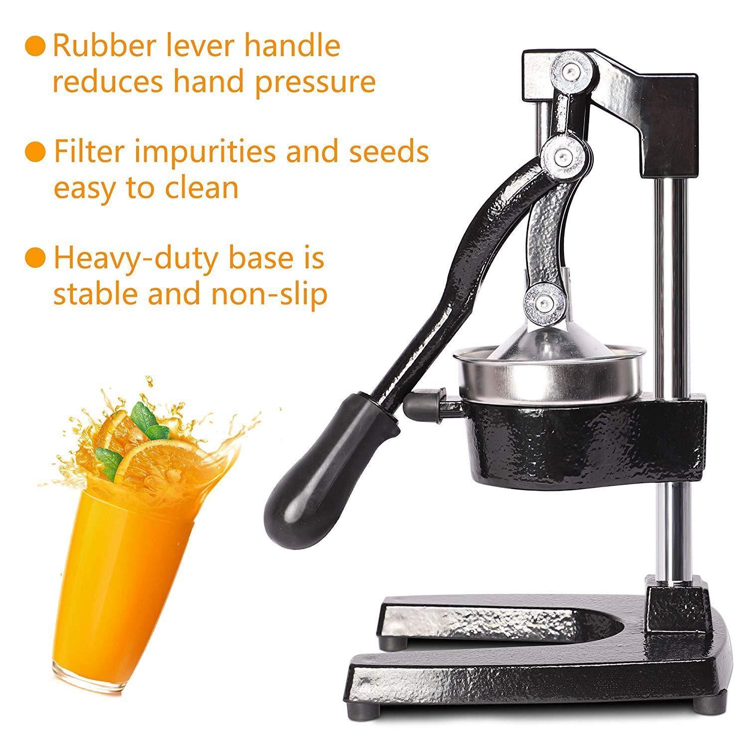 Manual Citrus Juicers, Professional Hand Press Orange Lemon Citrus Squeezer, Black - Luckyermore