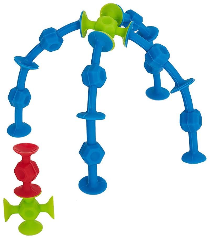 Kids Suction Cup Toys Silicone Building Blocks | Construction Set | Educational Building Kit - Luckyermore