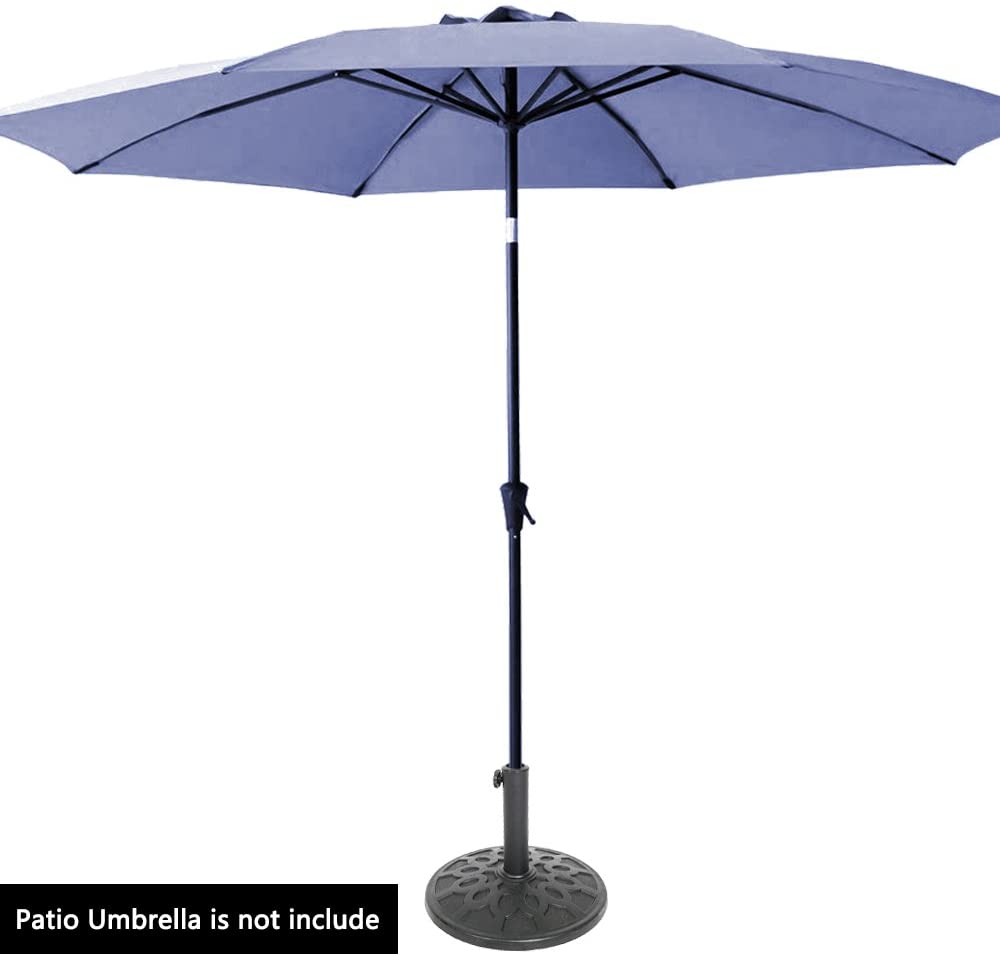 LUCKYERMORE 17" Umbrella Base Patio Outdoor Round Universal Stand Rust Proof, Black