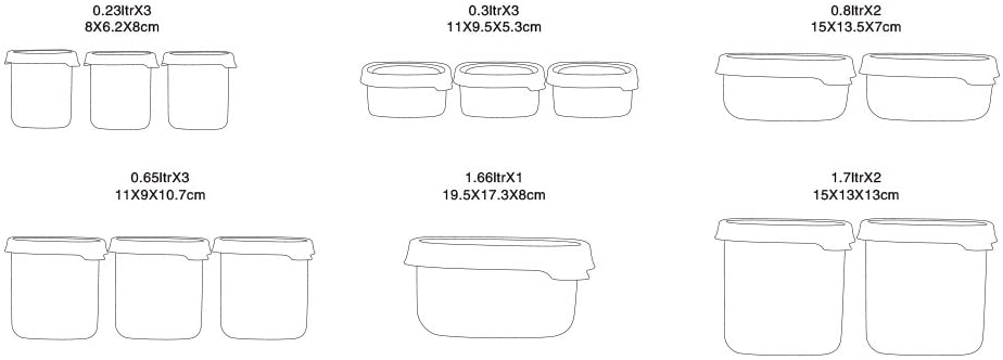 Wham Product Premier Food Storage Containers Food Container Set with Lids Wham Box,Red,Milkwhite, Seal IT