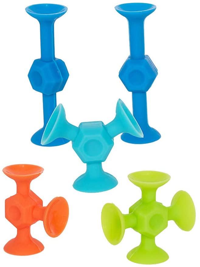 Kids Suction Cup Toys Silicone Building Blocks | Construction Set | Educational Building Kit - Luckyermore