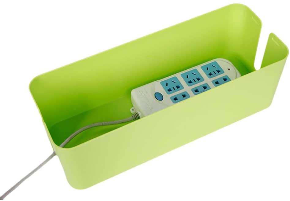 Plastic Cable Storage Socket Wire Box Management for Home Office 12.6x6.3x5.1Inches Medium Color Green