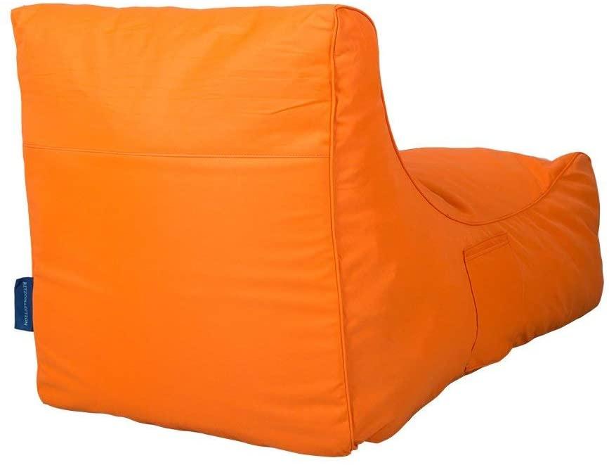 Kids Bean Bag Chair - Floor Chair Couch Lazy Lounger Memory Foam Sofa with Dirt-Proof Oxford Fabric&Side Pocket for Kids Age 2 and Up,MOM I'm FINE, Orange