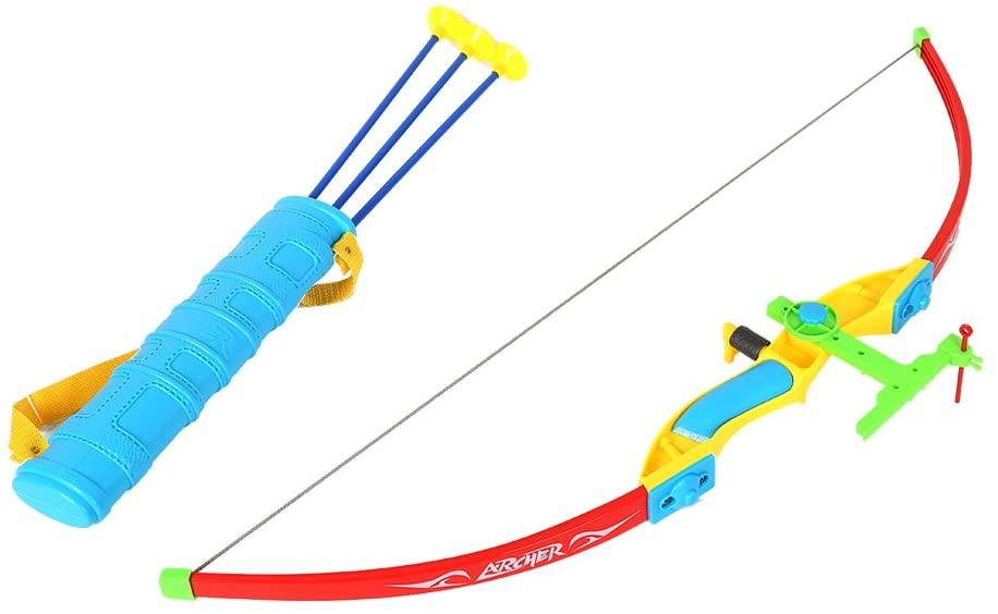 Kids Bow and Arrow Set Toy Bow Archery Set for Kids,Outdoor Hunting Game with 3 Suction Cup Arrows with Target Stand ,Target for Boys and Girls (Black-Base) - Luckyermore
