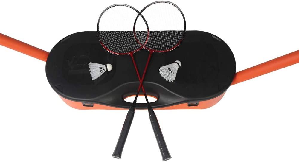 Portable Badminton Net Set Storage Box Base with 2 Battledores 2 Shuttlecocks Large 10x5 Feet Net for Ball Games Outdoor Team Sports