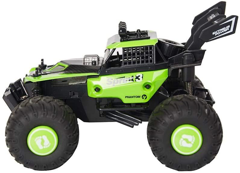 2.4GHz RC Off-Road DIY Vehicles 1:28 High Speed Climbing Truck Car，Replaceable Shell and Tire ，Green / Red Color - Luckyermore