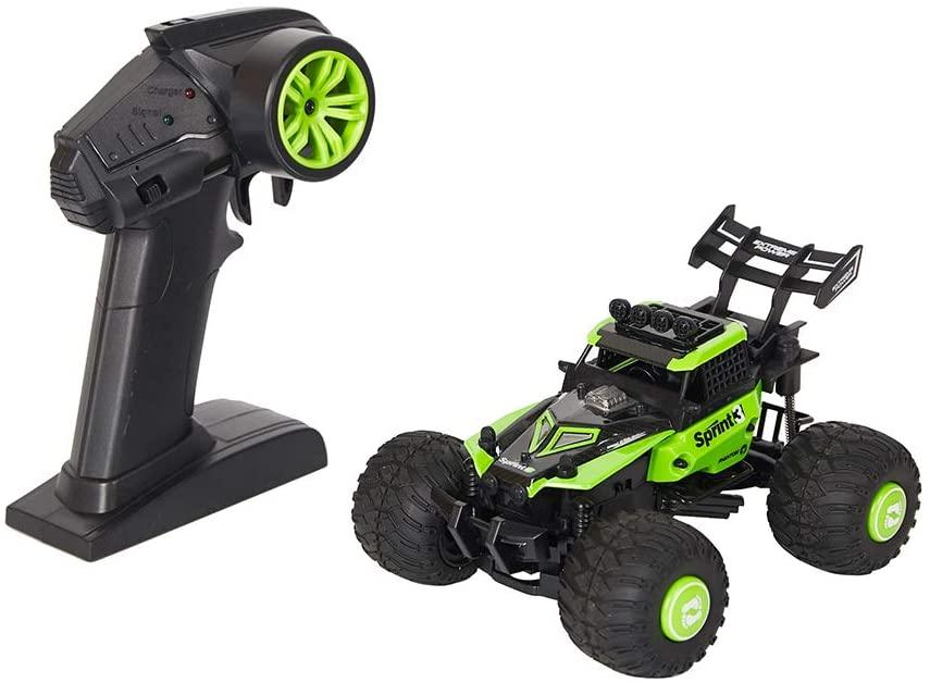 2.4GHz RC Off-Road DIY Vehicles 1:28 High Speed Climbing Truck Car，Replaceable Shell and Tire ，Green / Red Color - Luckyermore