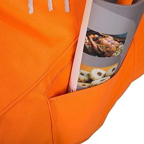 Kids Bean Bag Chair - Floor Chair Couch Lazy Lounger Memory Foam Sofa with Dirt-Proof Oxford Fabric&Side Pocket for Kids Age 2 and Up,MOM I'm FINE, Orange