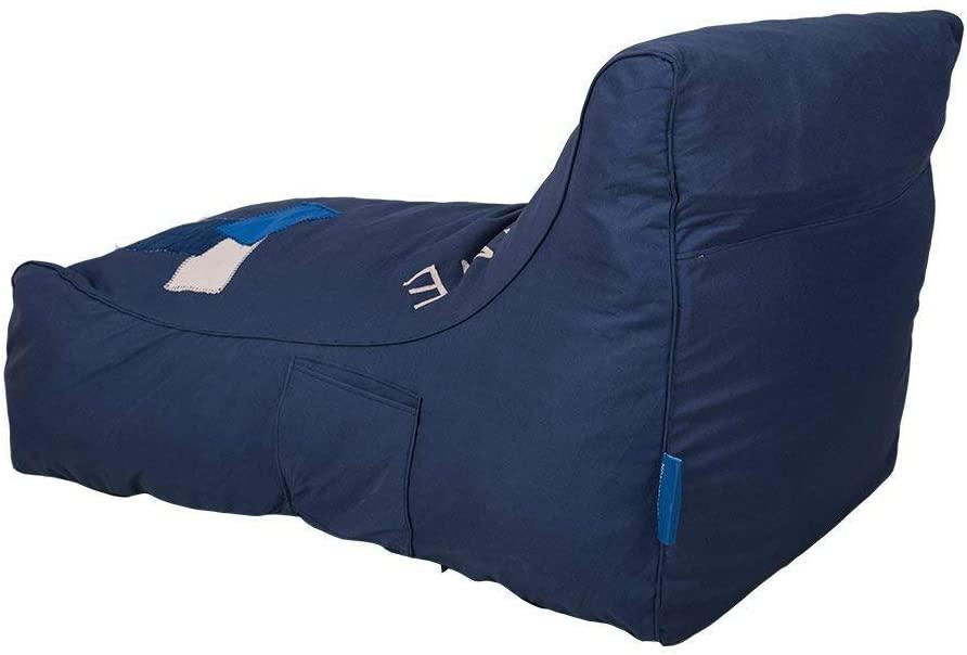 Bean Bag Chair - Floor Chair Couch Lazy Lounger Memory Foam Sofa with Dirt-Proof Oxford Fabric&Side Pocket for Kids Age 2 and Up,MOM I'm FINE,Sea Blue - Luckyermore