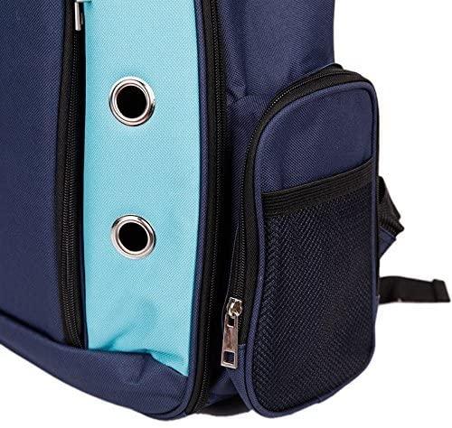 Pet Carrier Backpack With Mesh Widow Dog Cat Small Animals Travel Bag, Blue - Luckyermore