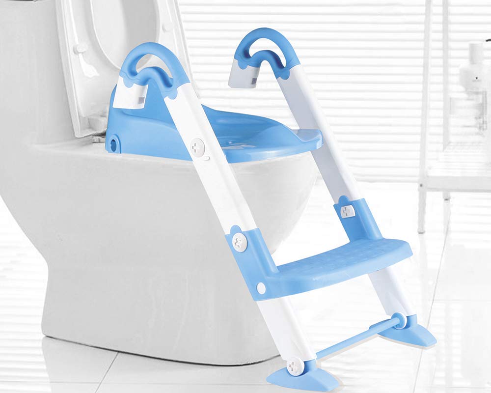 3 in 1 Potty Training Seat with Adjustable Ladder, Kid’s Ladder Toilet Seat with Non-Slip Step Stool Ladder, Potty Training Ladder, Potty Chair