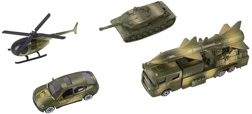 Pretend Toddler's Military Gasoline Station Toy Set with Cars,Green Color Army Men Vehicles - Luckyermore