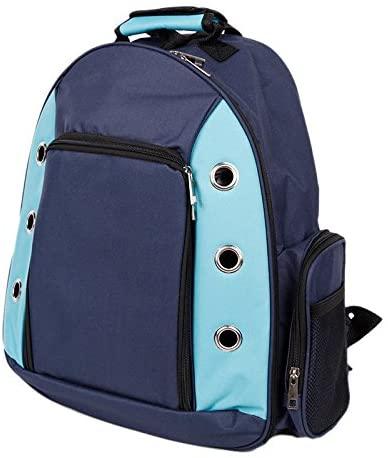 Pet Carrier Backpack With Mesh Widow Dog Cat Small Animals Travel Bag, Blue - Luckyermore