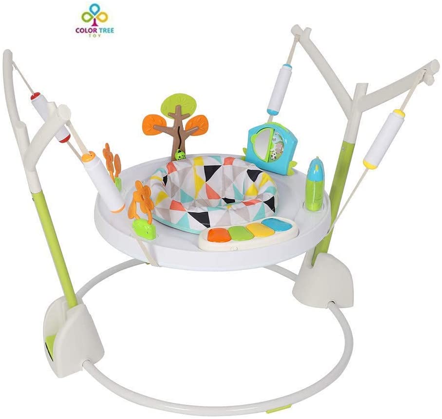 Baby Activity Jumper and Bouncer with Lights, Melodies, and Einstein Toys,Foldaway Jumper for Baby Girls Boys