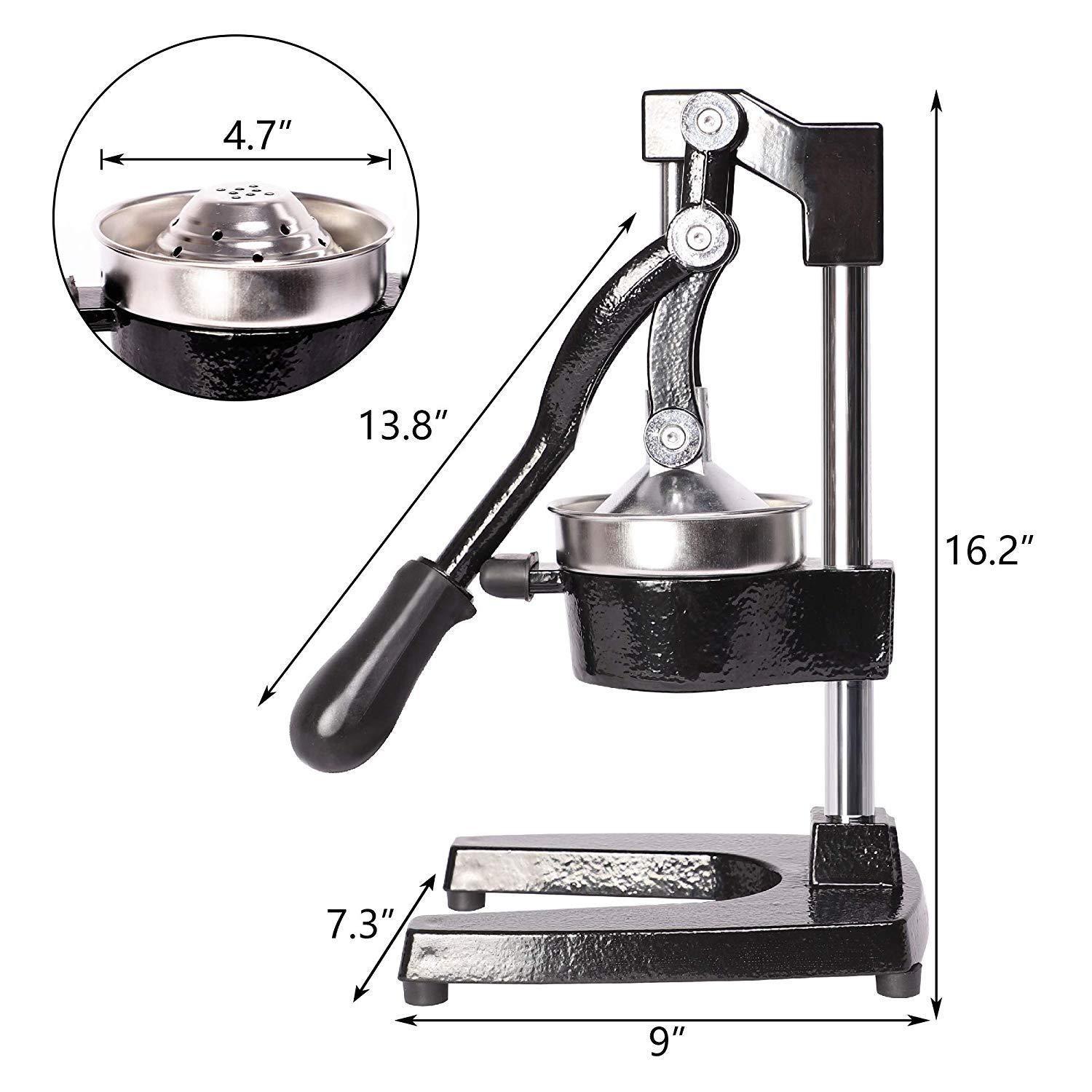 Manual Citrus Juicers, Professional Hand Press Orange Lemon Citrus Squeezer, Black - Luckyermore