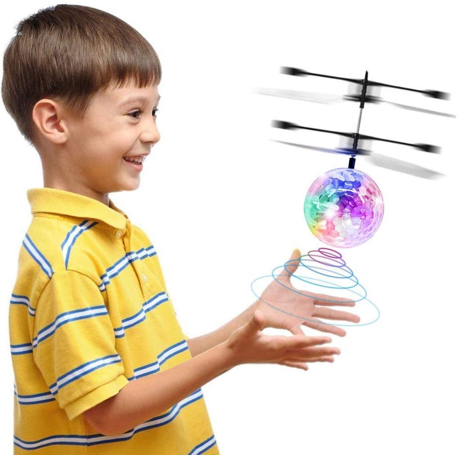 Easy Indoor Small Orb Flying Ball Drone Flying Toy for Kids Adults Built-in LED Light Helicopter