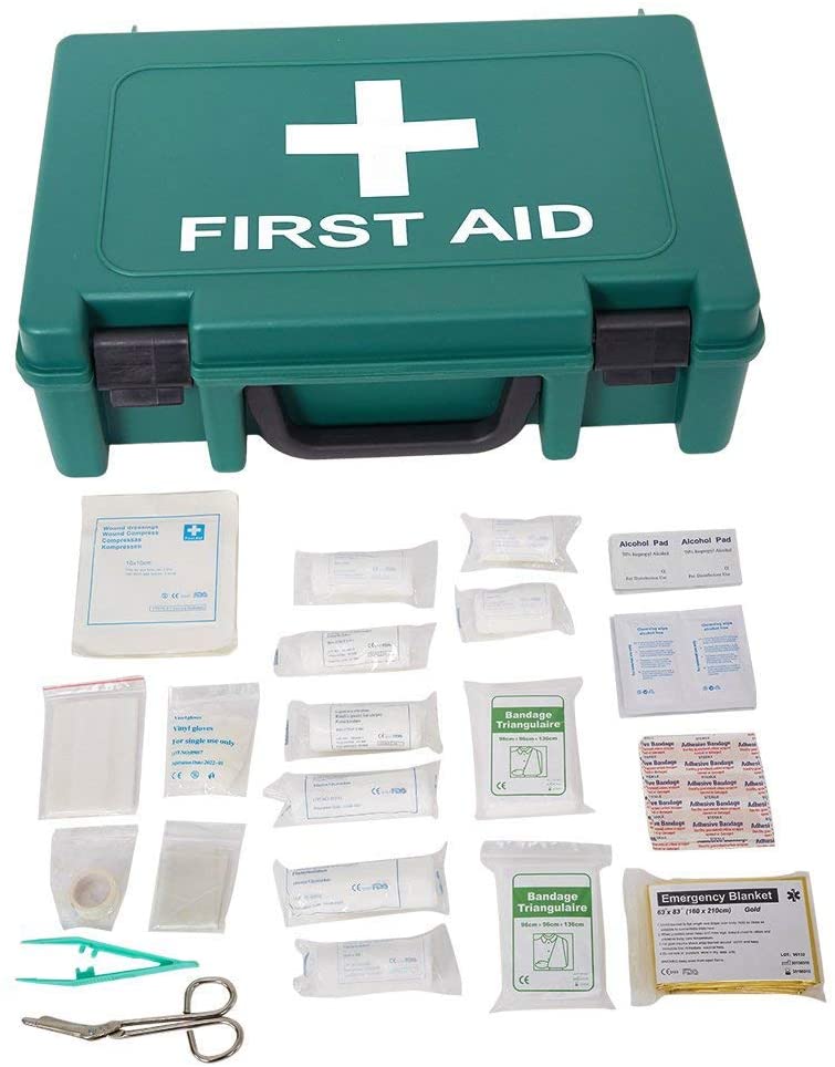 First Aid Kit Emergency Survival Kit Medical Box & Bag for Home,Car,Camping,Sports,Workplace,Office,Traveling,School (Green)