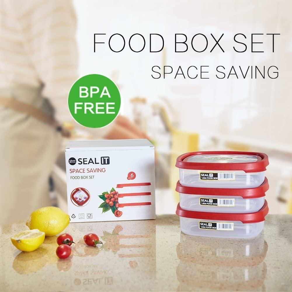 Wham 6PCS BPA Free Reusable Plastic Container Food Saving Storage Set Safe Food Box Set - Airtight, Leakproof, Microwave, Freezer & Dishwasher Safe, Set of 3, (4 Cup) - Luckyermore