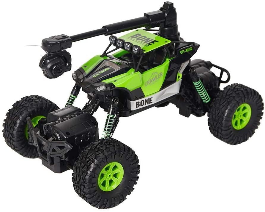 2.4GHz 4WD Off-Road Vehicles 1:16 Remote Control Rock Crawler Truck with WiFi 0.3MP Camera , Can Control by Phone , Green/Red Color - Luckyermore