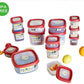 Wham Product Premier Food Storage Containers Food Container Set with Lids Wham Box,Red,Milkwhite, Seal IT