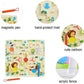 Magnetic Maze Family Kids 3 up 2-Sided Board Game Maze Puzzles,Animal Maze & Flying Chess
