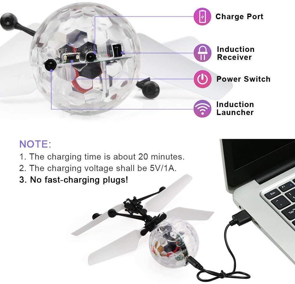 Easy Indoor Small Orb Flying Ball Drone Flying Toy for Kids Adults Built-in LED Light Helicopter
