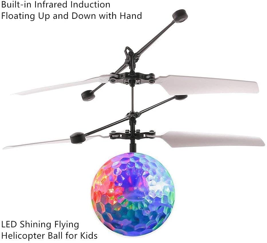 Easy Indoor Small Orb Flying Ball Drone Flying Toy for Kids Adults Built-in LED Light Helicopter