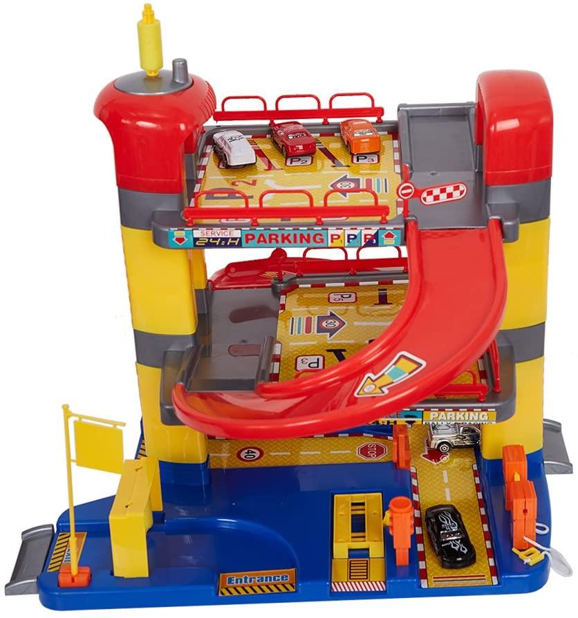 Parking Garage Playset for Toddler Car Garage for Boys (M-Size)