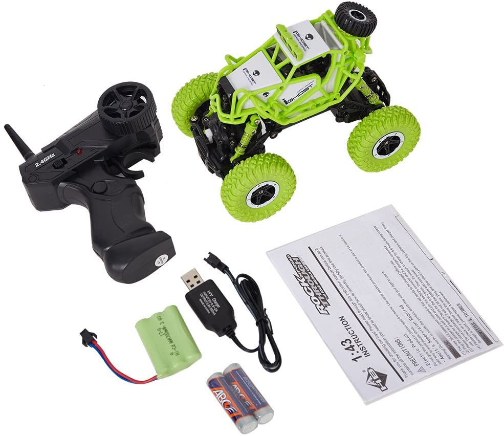 2.4GHz Racing Cars RC Cars Remote Control Cars Electric Rock Crawler Radio Control Vehicle Off Road Cars Green