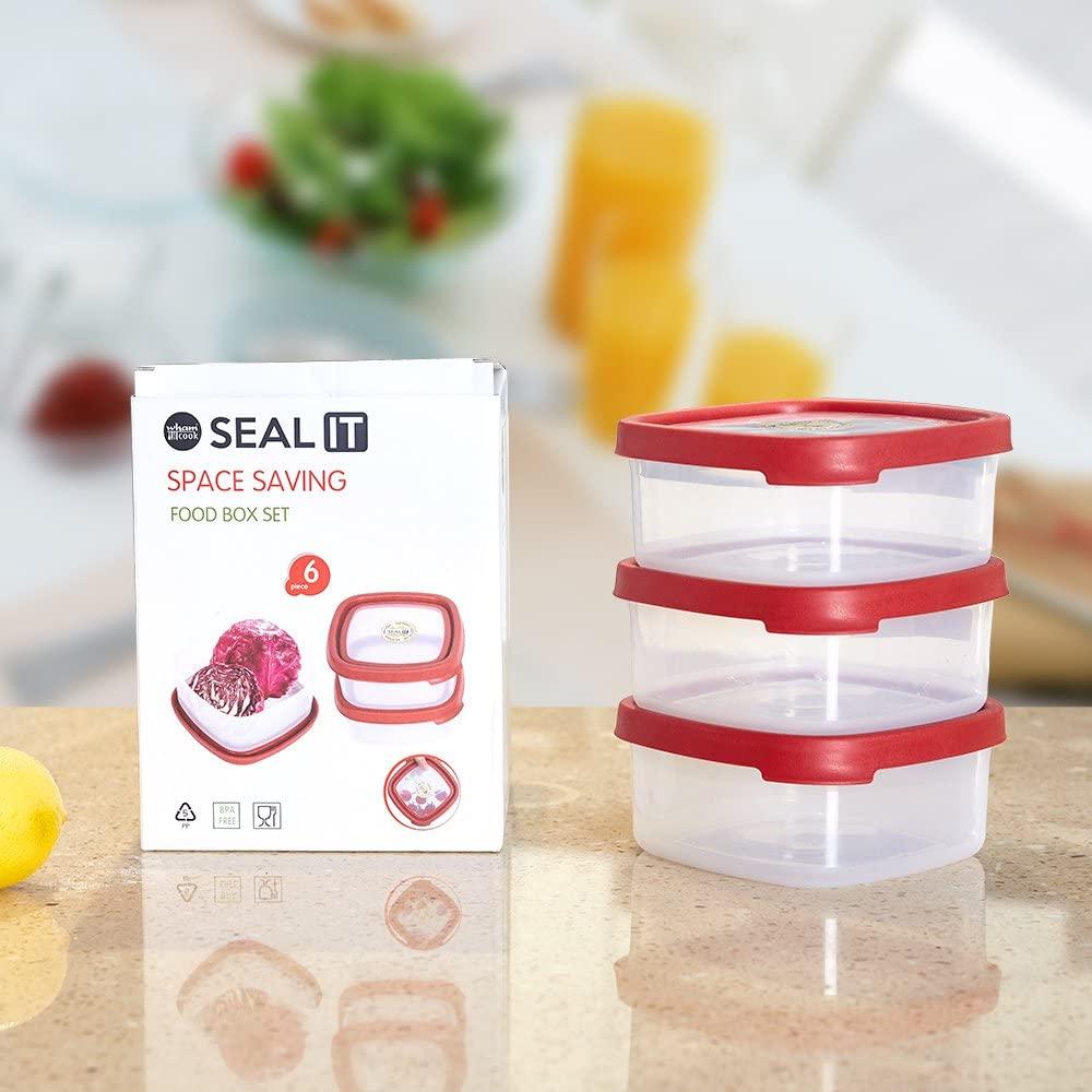 Wham 6 PCS Food Storage Containers With Lids Durable Plastic Containers Set - Airtight, Leakproof,BPA Free, Microwave, Freezer & Dishwasher Safe, Set of 3 (3.2 Cup) - Luckyermore