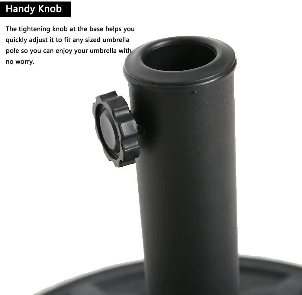 LUCKYERMORE 17" Umbrella Base Patio Outdoor Round Universal Stand Rust Proof, Black