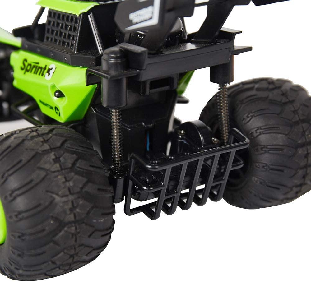 2.4GHz RC Off-Road DIY Vehicles 1:28 High Speed Climbing Truck Car，Replaceable Shell and Tire ，Green / Red Color - Luckyermore