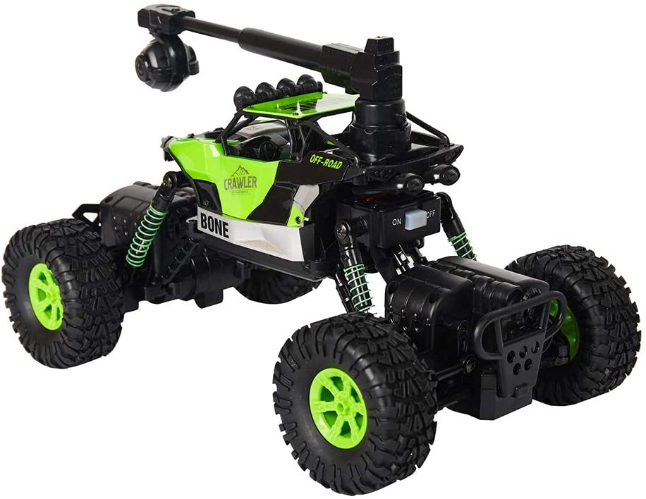 2.4GHz 4WD Off-Road Vehicles 1:16 Remote Control Rock Crawler Truck with WiFi 0.3MP Camera , Can Control by Phone , Green/Red Color