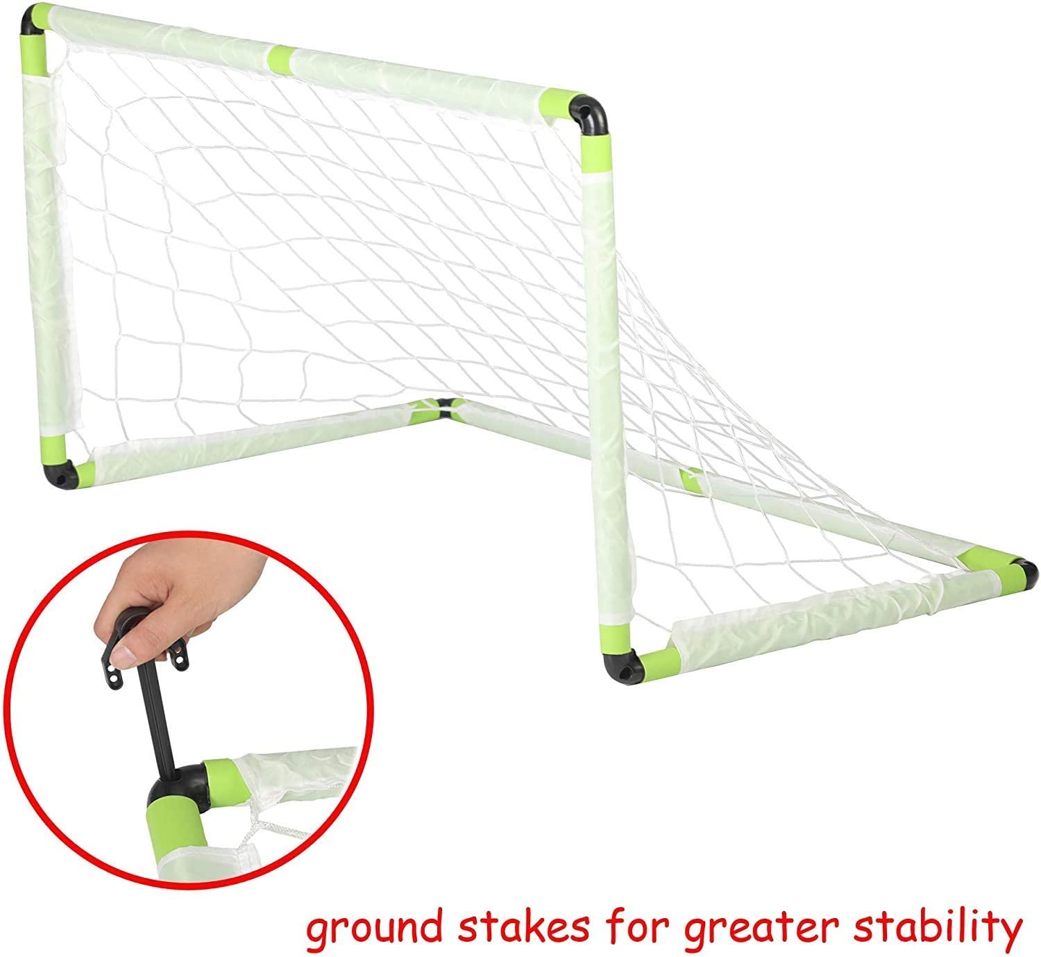 Kids Soccer Goal Portable Football Practice Net with Carry Bag and 4 Ground Stakes for Games and Training,48 x 24 x 24 inches