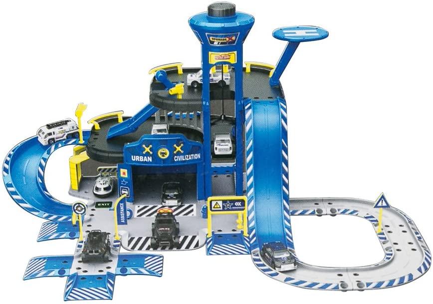 DIY Police Station Playset Educational Toy Service Station Parking Garage - Luckyermore